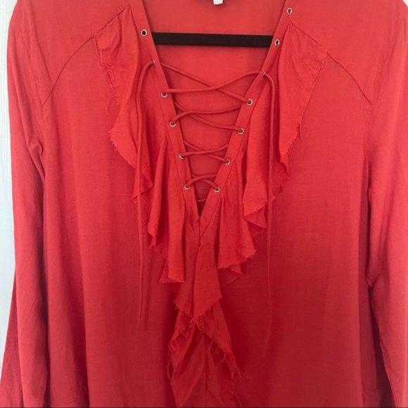 IRO Finley Red Blouse - Size EU 42/US 10 - Picture 3 of 7